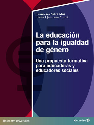 cover image of La educación para la igualdad de género